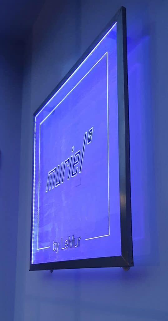 display con lavorazione plexiglass